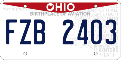 OH license plate FZB2403