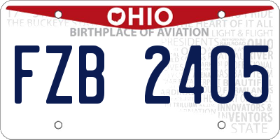 OH license plate FZB2405