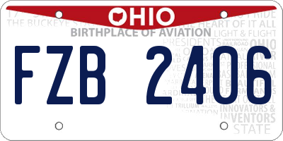 OH license plate FZB2406