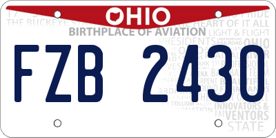OH license plate FZB2430
