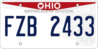 OH license plate FZB2433