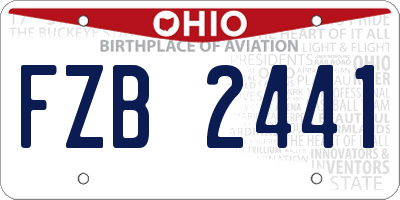 OH license plate FZB2441