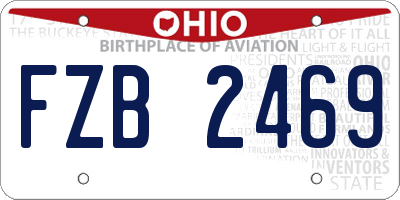 OH license plate FZB2469