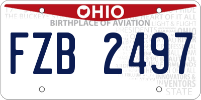 OH license plate FZB2497