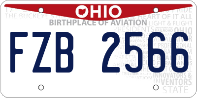OH license plate FZB2566