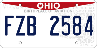 OH license plate FZB2584