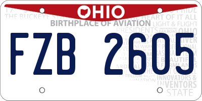 OH license plate FZB2605