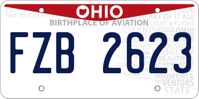 OH license plate FZB2623