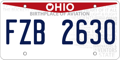 OH license plate FZB2630