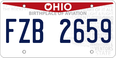 OH license plate FZB2659