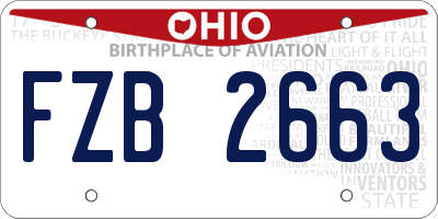 OH license plate FZB2663