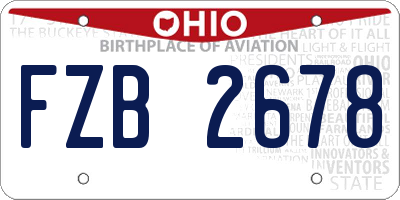 OH license plate FZB2678