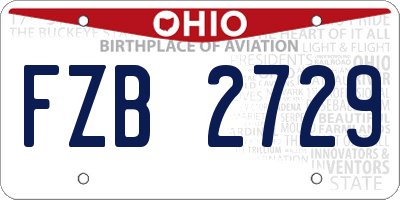 OH license plate FZB2729