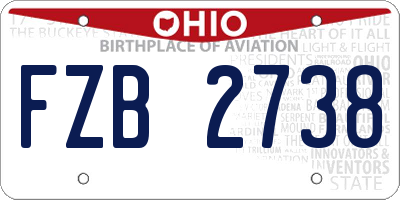 OH license plate FZB2738