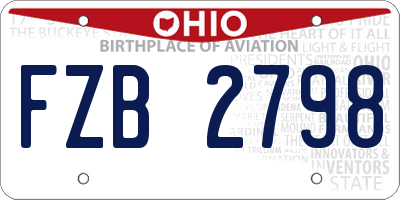 OH license plate FZB2798