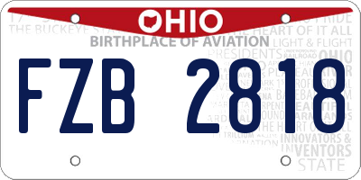 OH license plate FZB2818