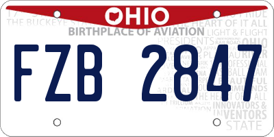 OH license plate FZB2847