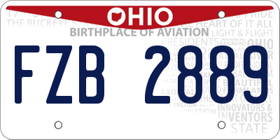 OH license plate FZB2889