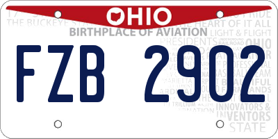 OH license plate FZB2902
