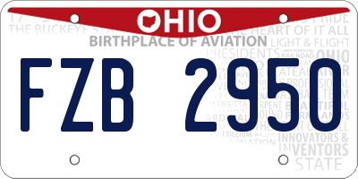 OH license plate FZB2950