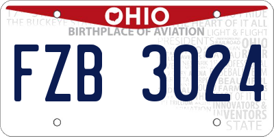 OH license plate FZB3024