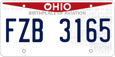 OH license plate FZB3165