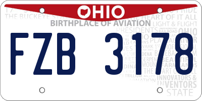 OH license plate FZB3178