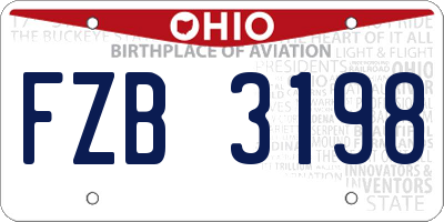 OH license plate FZB3198