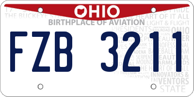 OH license plate FZB3211