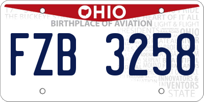 OH license plate FZB3258