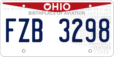 OH license plate FZB3298