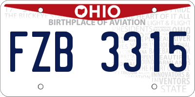 OH license plate FZB3315
