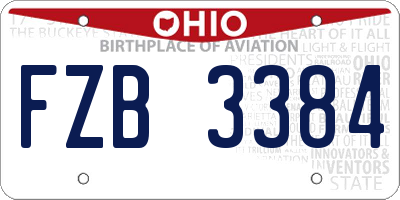 OH license plate FZB3384