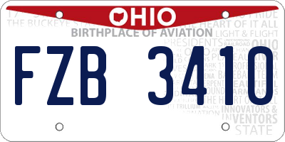 OH license plate FZB3410