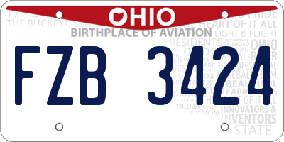 OH license plate FZB3424