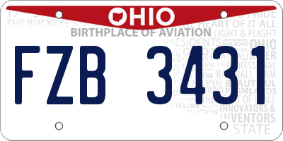 OH license plate FZB3431