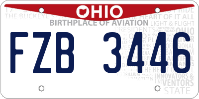 OH license plate FZB3446