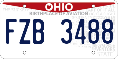 OH license plate FZB3488