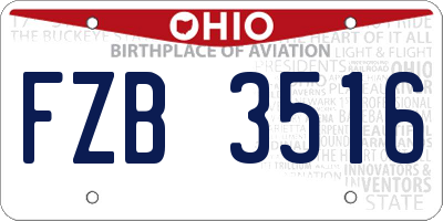 OH license plate FZB3516