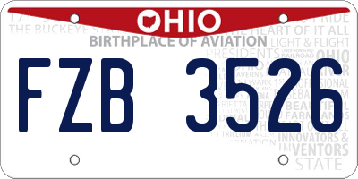 OH license plate FZB3526