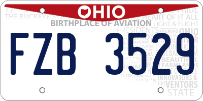 OH license plate FZB3529