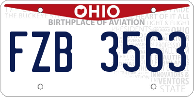 OH license plate FZB3563