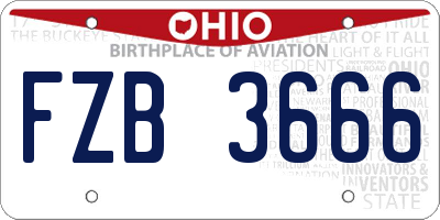 OH license plate FZB3666