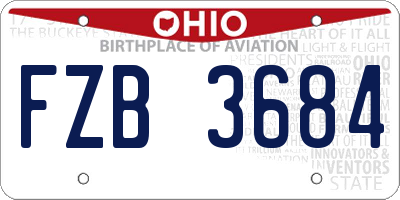OH license plate FZB3684