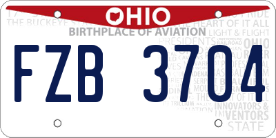 OH license plate FZB3704