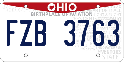 OH license plate FZB3763