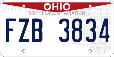 OH license plate FZB3834