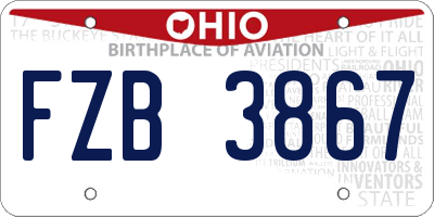 OH license plate FZB3867