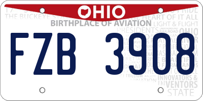 OH license plate FZB3908