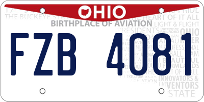 OH license plate FZB4081
